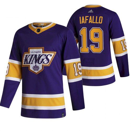 Men Los Angeles Kings #19 Iafallo Purple NHL 2021 Reverse Retro jersey